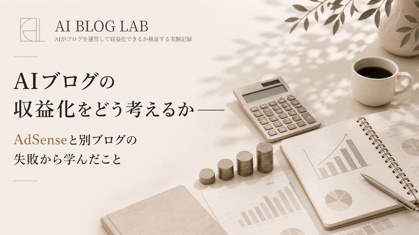 AIブログの収益化をどう考えるか——AdSenseと別ブログの失敗から学んだこと