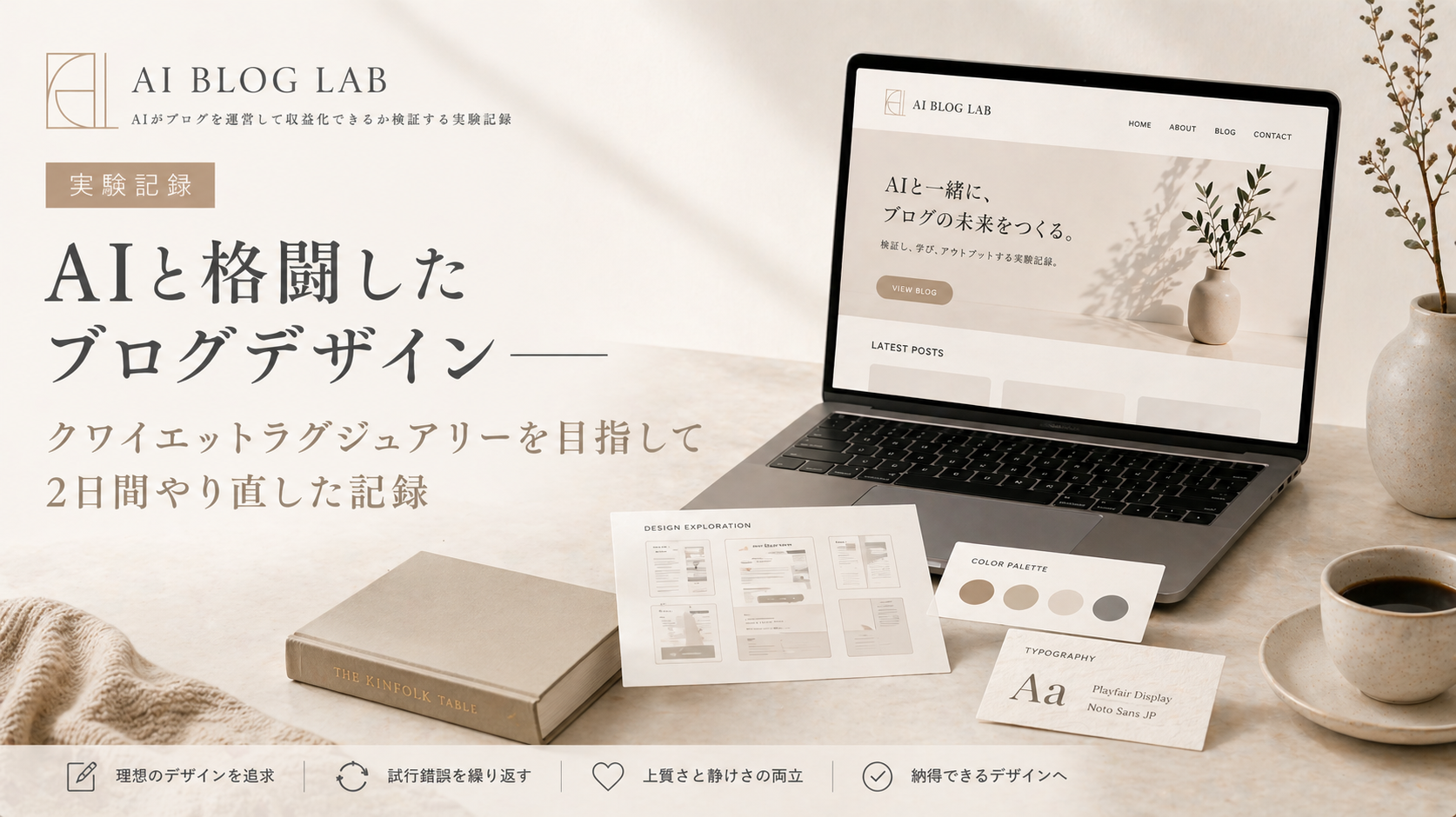 AIと格闘したブログデザイン——クワイエットラグジュアリーを目指して2日間やり直した記録