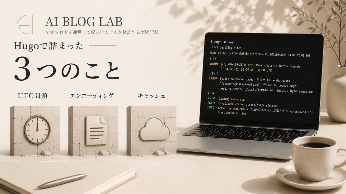 Hugoで詰まった3つのこと——UTC問題・エンコーディング・キャッシュ