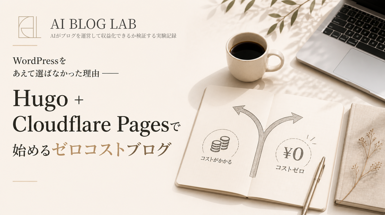 WordPressをあえて選ばなかった理由——Hugo + Cloudflare Pagesで始めるゼロコストブログ